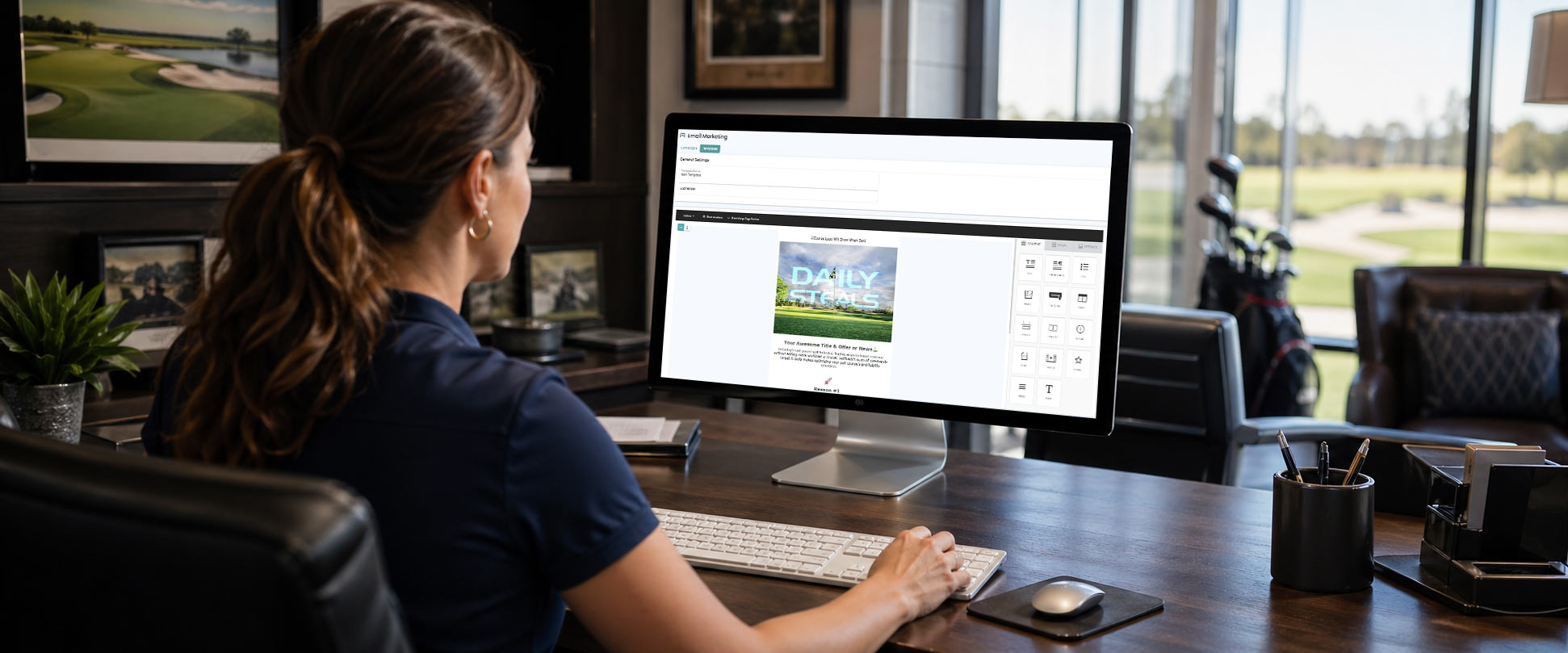 Email marketing campaign on a desktop computer